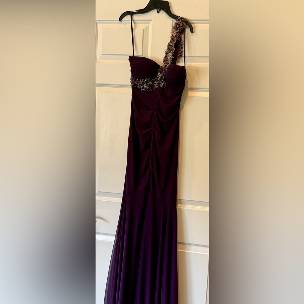 Beautifully embellished, formal purple long gown